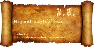 Wigand Boglárka névjegykártya